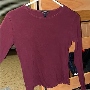 Maroon Cropped Long Sleeve
